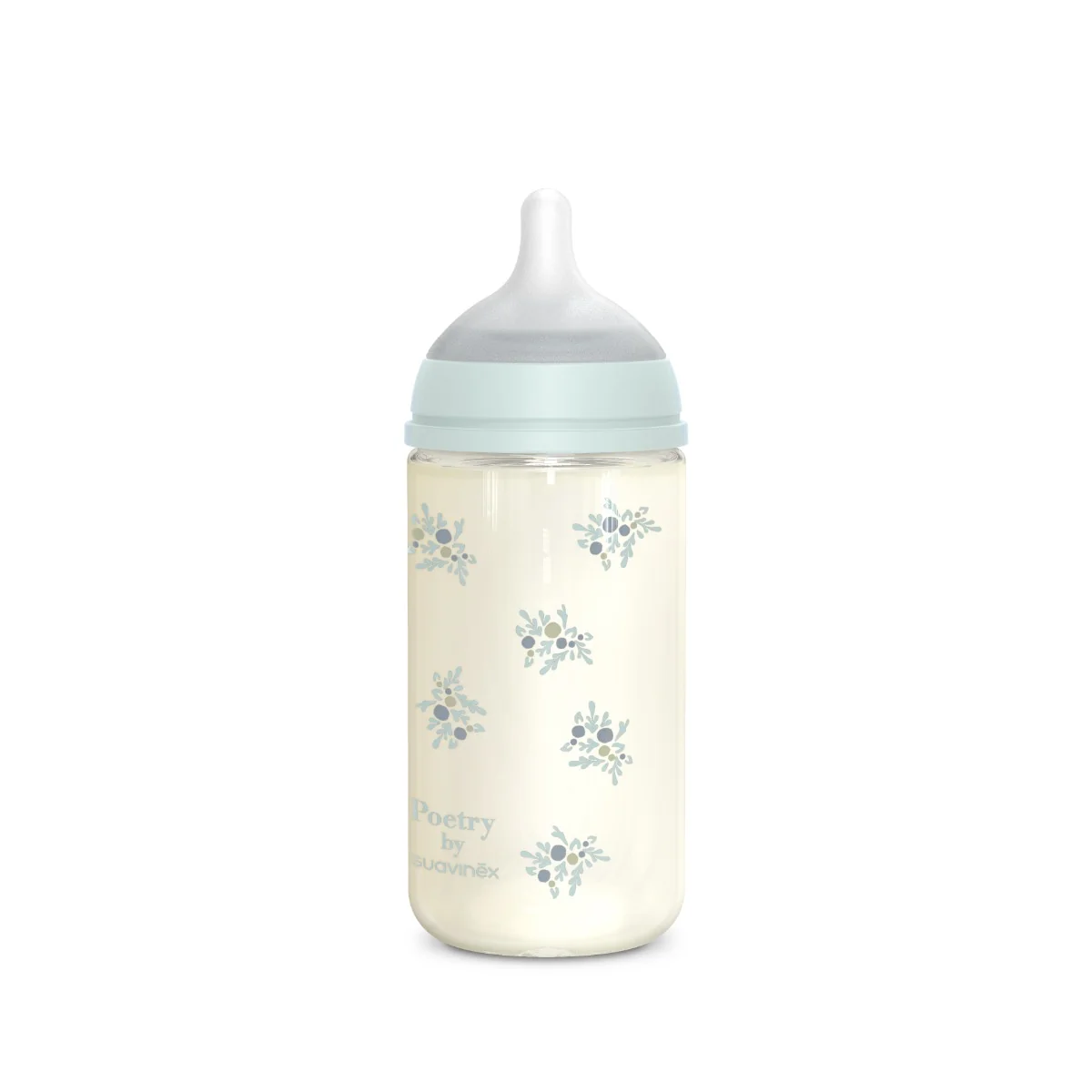 Suavinex Poetry Skleněná láhev fyziologická SX Pro 3m+ MF 240 ml 1 ks modrá