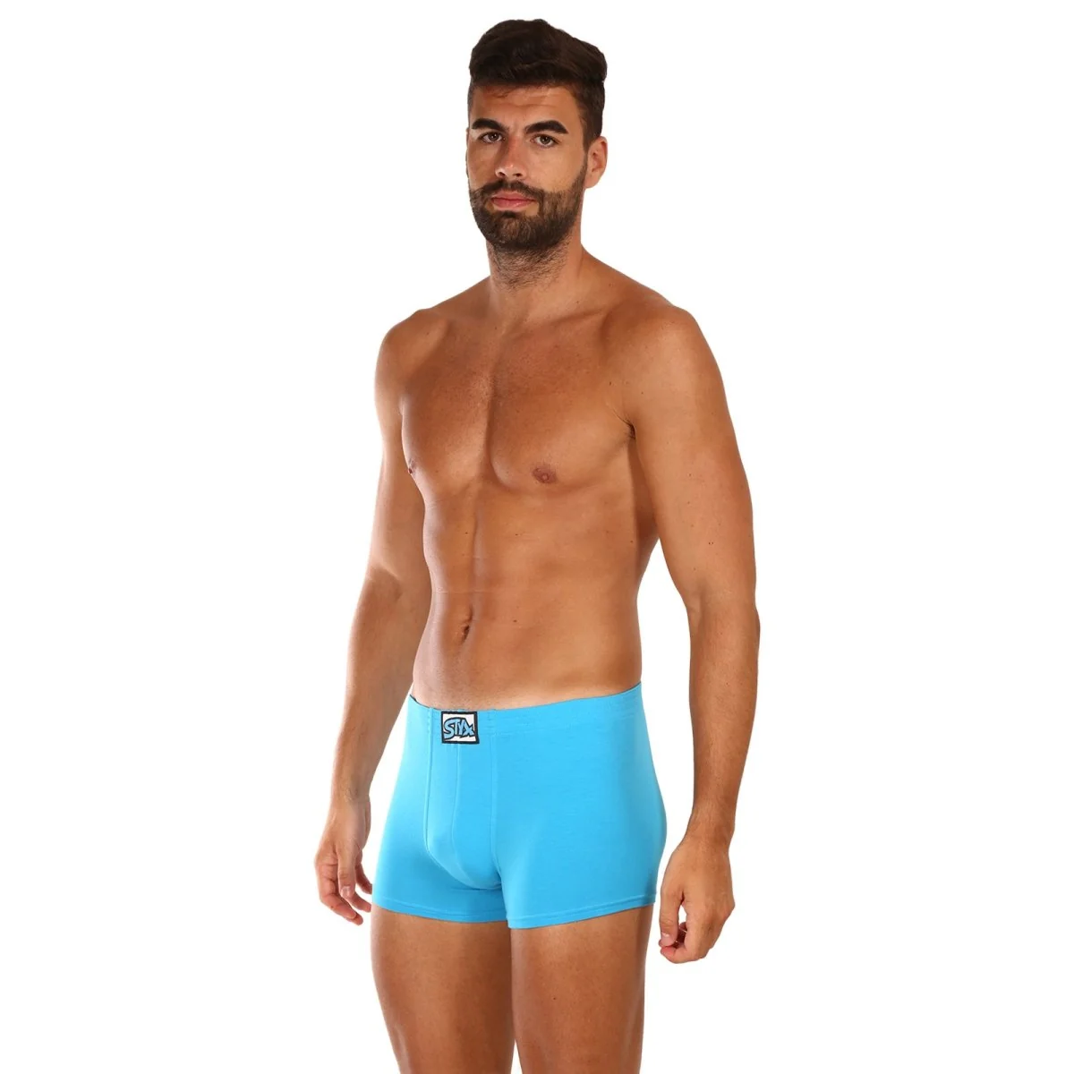 Styx 3PACK pánské boxerky klasická guma světle modré (3Q1169) M