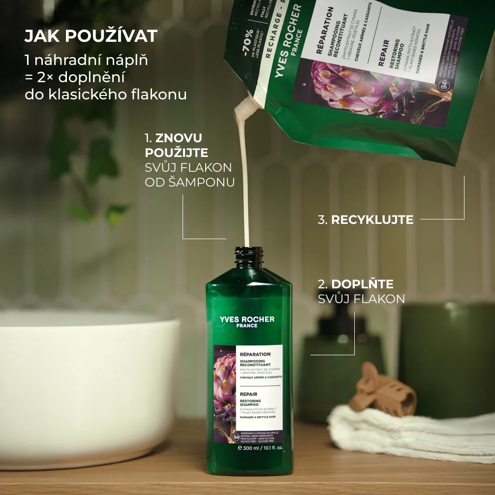 Yves Rocher Haircare Botanical Solutions Regenerační šampon 600 ml