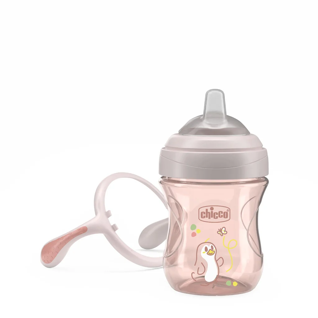 Chicco Hrneček Transition učicí s držadly 4m+ 200 ml pink