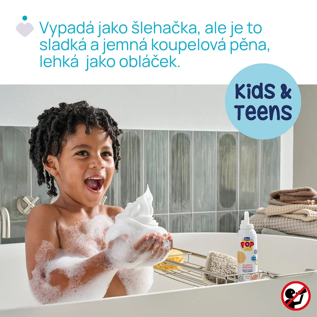 Chicco Vanilla wrap POP Pěna na vlasy a tělo pro děti a teenagery 200 ml
