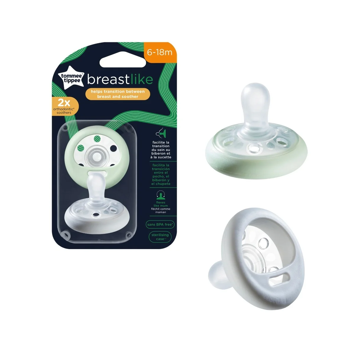 Tommee Tippee Šidítko C2N silikon Natural 6-18m 2 ks