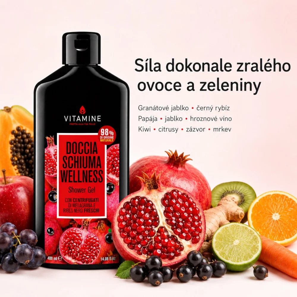 Vitamine Wellness Granátové jablko a rybíz sprchový gel 400 ml