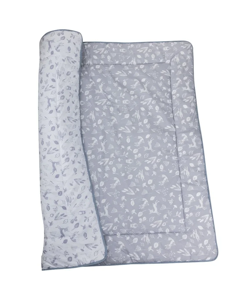 Bomimi HRACÍ deka 120x120, bavlna, oboustranná lesní zvířátka, šedá
