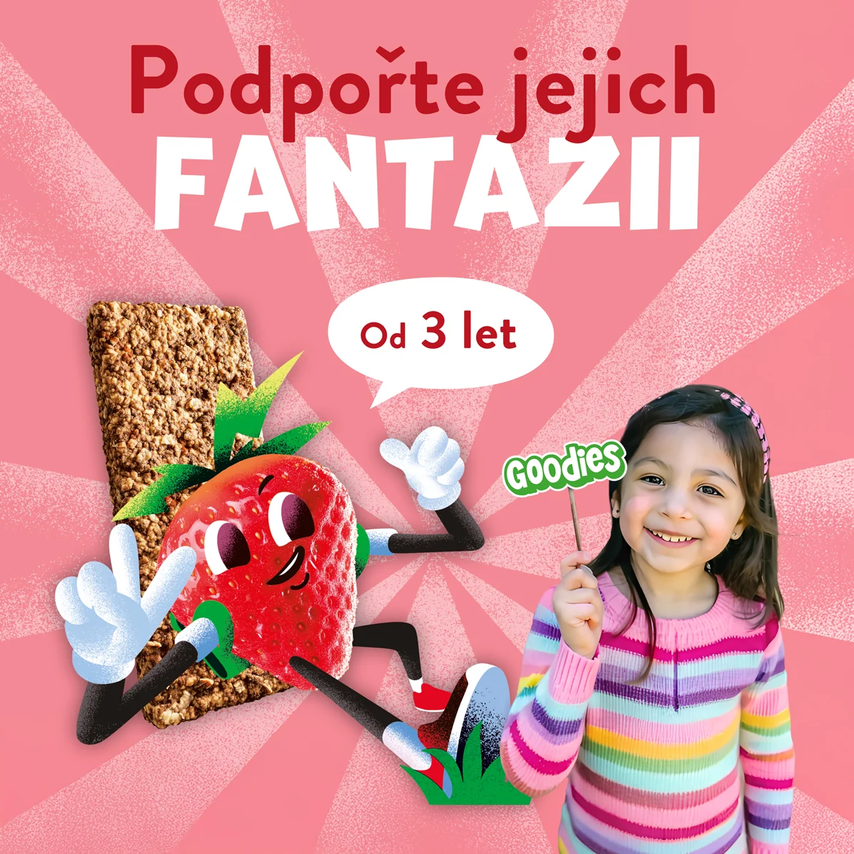 Goodies Ovesná tyčinka Jahody a jablko 23 g