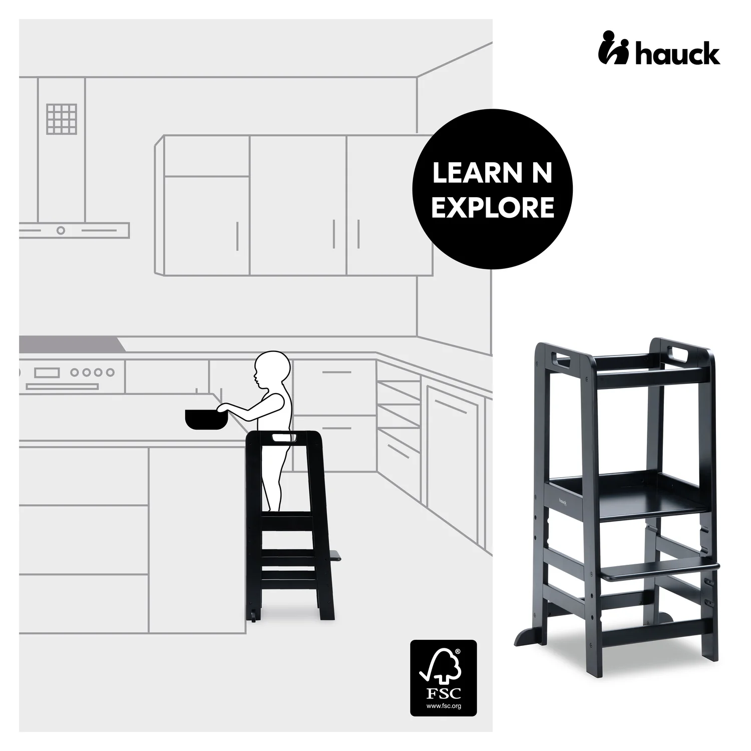 Hauck Učící věž Learn N Explore black