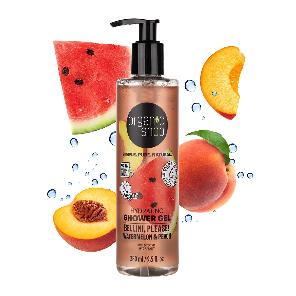 Organic Shop Mix&Match Sprchový gel Vodní meloun a broskev 280 ml