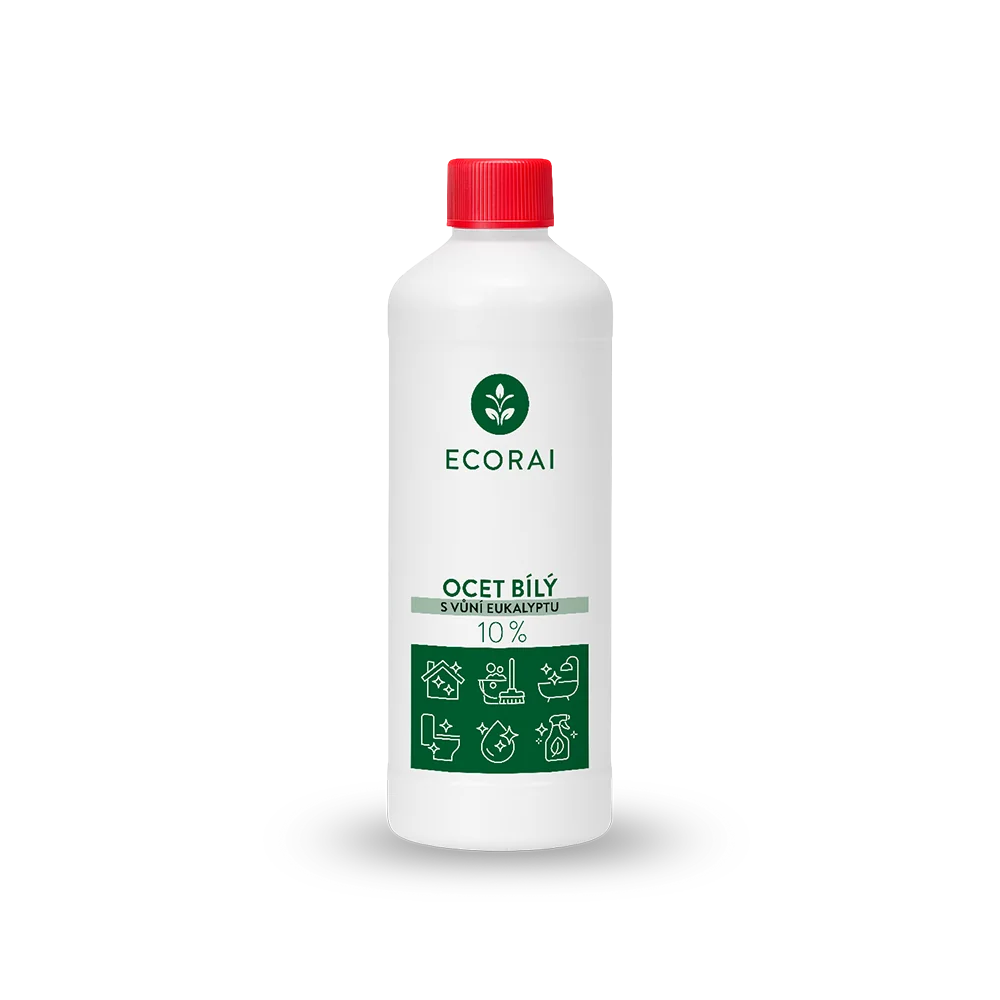 Ecorai Ocet bílý 10 % s vůní eukalyptu 3 x 1 l výhodné balení