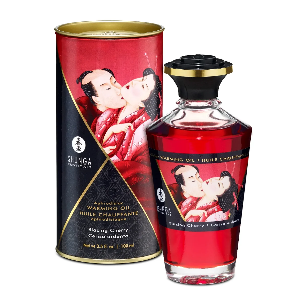 Shunga Aphrodisiac Warming Oil, třešeň, 100 ml