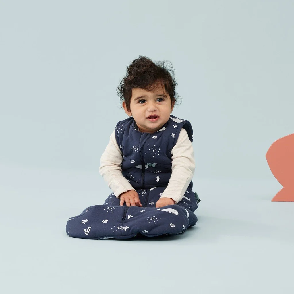 Ergopouch Vak na spaní organická bavlna Jersey Whale 3-12 m, 6-10 kg, 2,5 tog