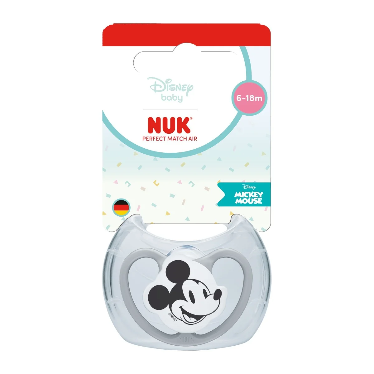 NUK Perfect Match Air Dudlík Disney Mickey 6–18m box 1 ks grey