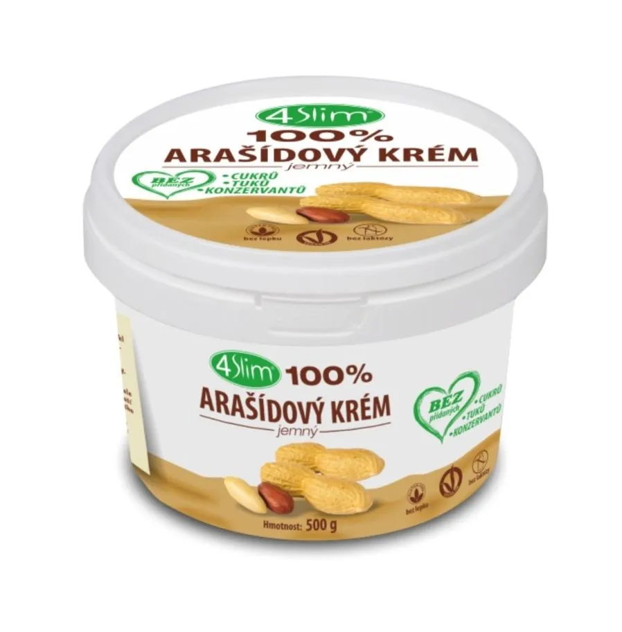 4Slim 100% Arašídový krém jemný 500 g