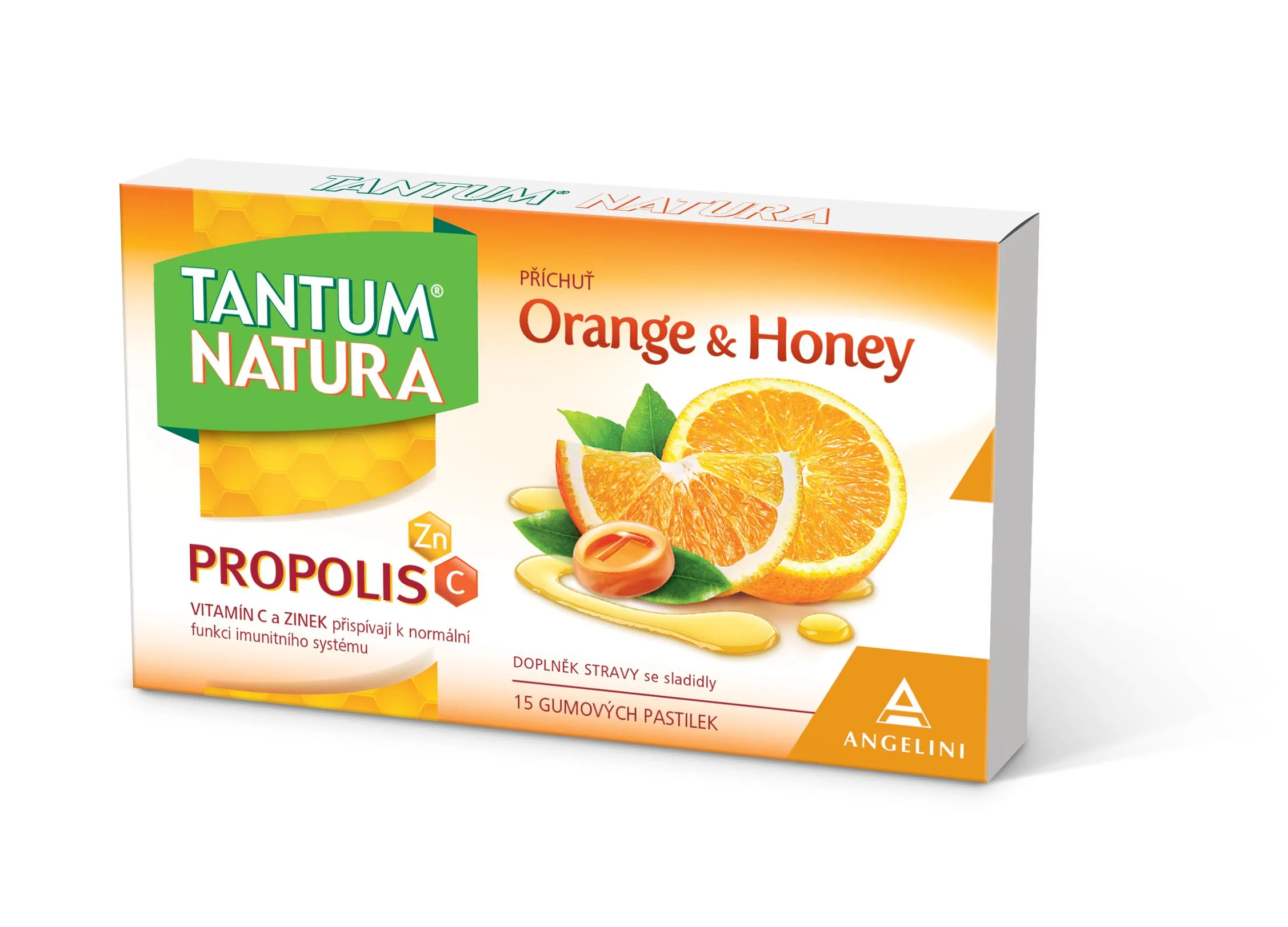 Tantum Natura Orange&Honey 15 gumových pastilek