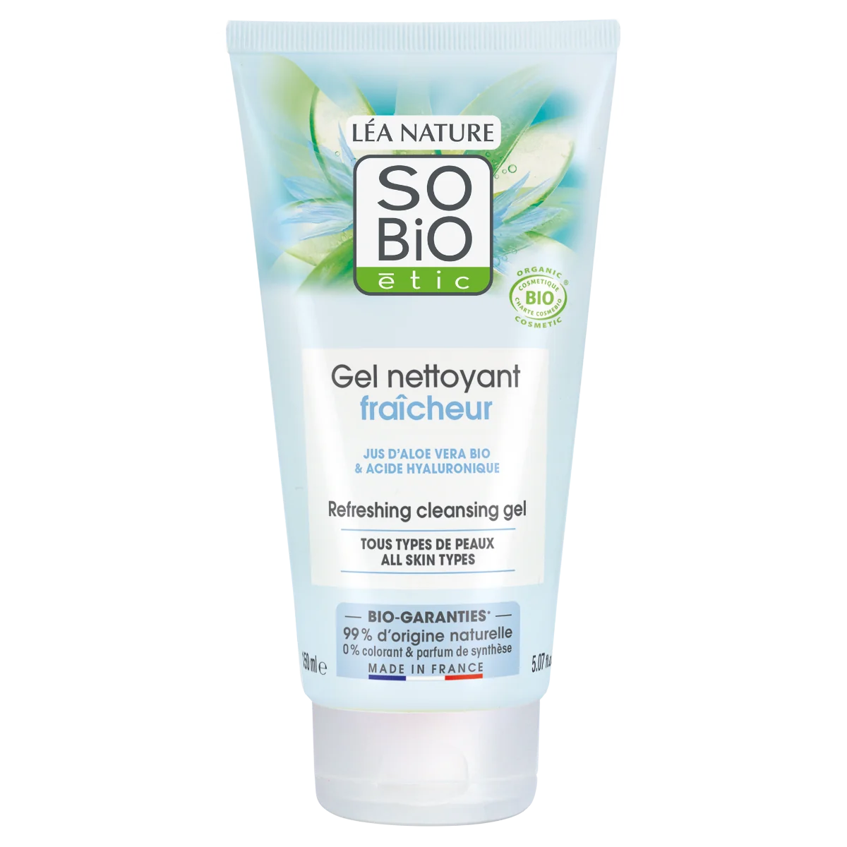 SO’BiO étic Hydratační mycí gel Aloe vera BIO 150 ml