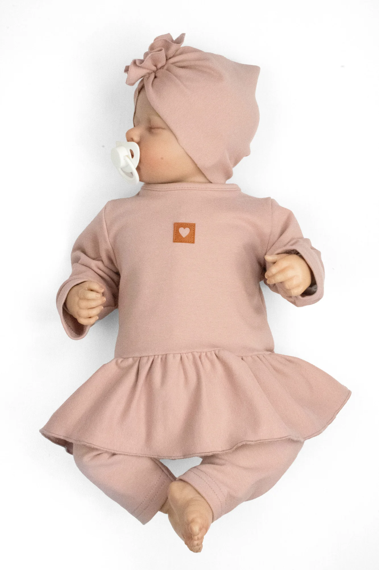 Baby Nellys Luxusní bavlněná sada, 3D, NATURE - pudrově růžová, vel. 80