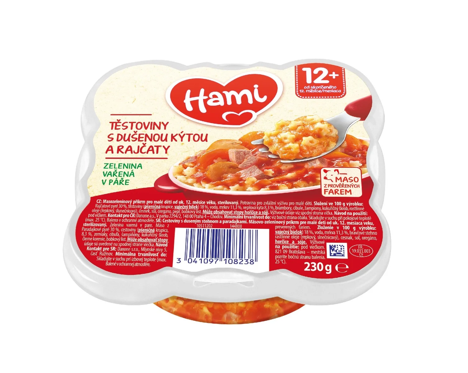 Hami Těstoviny s dušenou kýtou a rajčaty 230 g