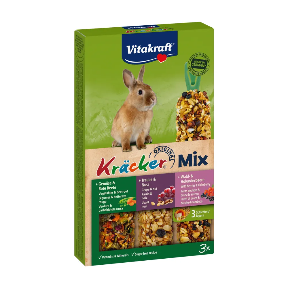 Vitakraft Kräcker Mix králík zelenina, hrozny a lesní ovoce 3 ks
