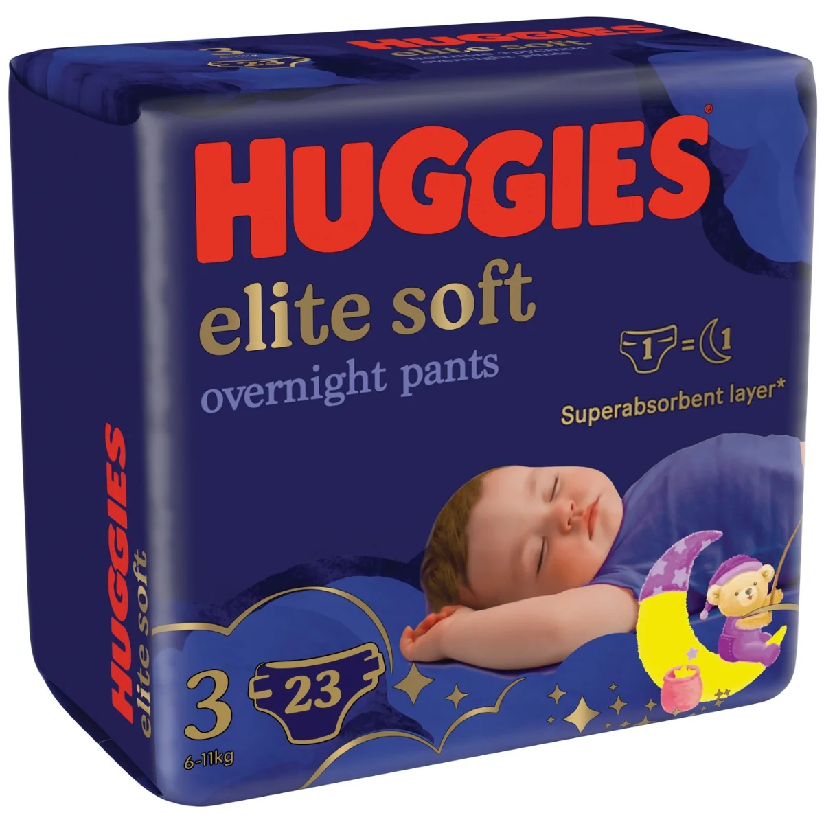 Huggies Elite Soft Pants night 3 6–11 kg 23 ks