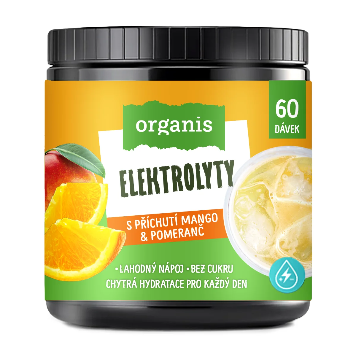 Organis Elektrolyty mango+pomeranč 60 dávek 314 g