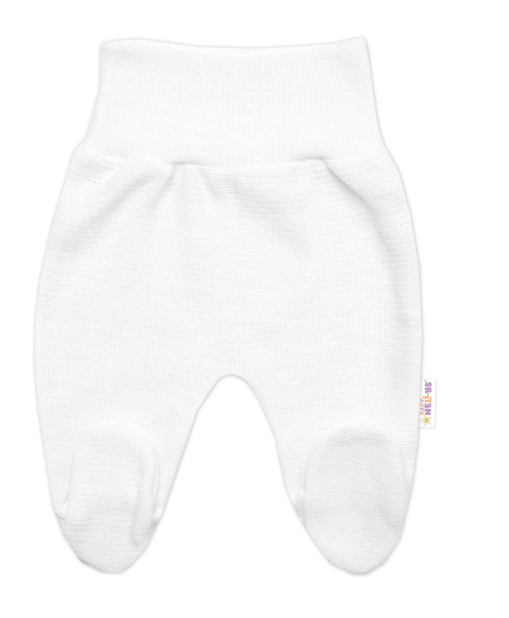 Baby Nellys Hand Made Pletené kojenecké polodupačky - bílé, vel. 62