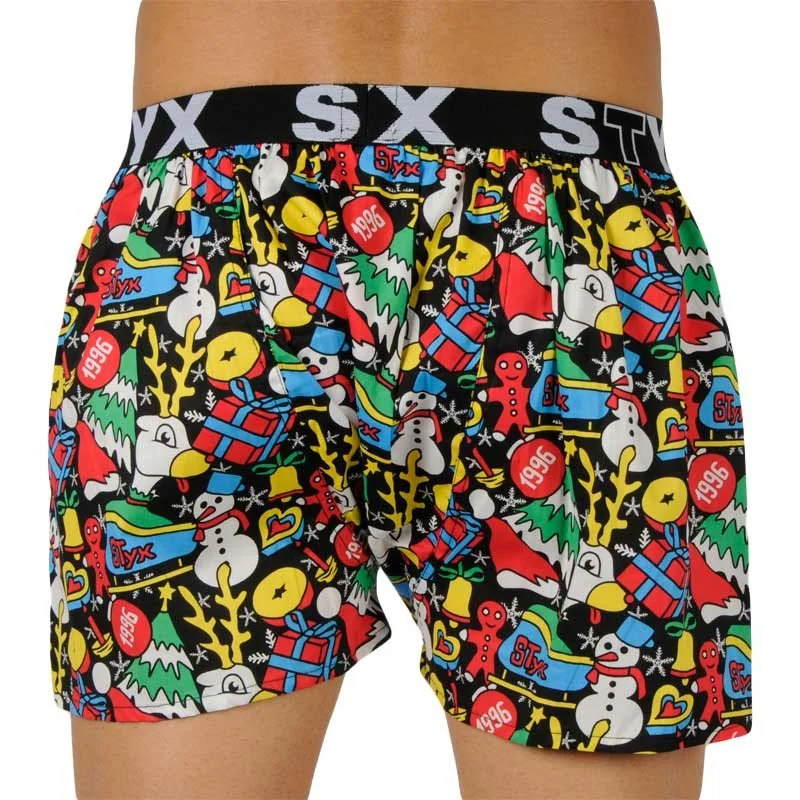Styx Pánské trenky art sportovní guma Vánoce (B1258) M