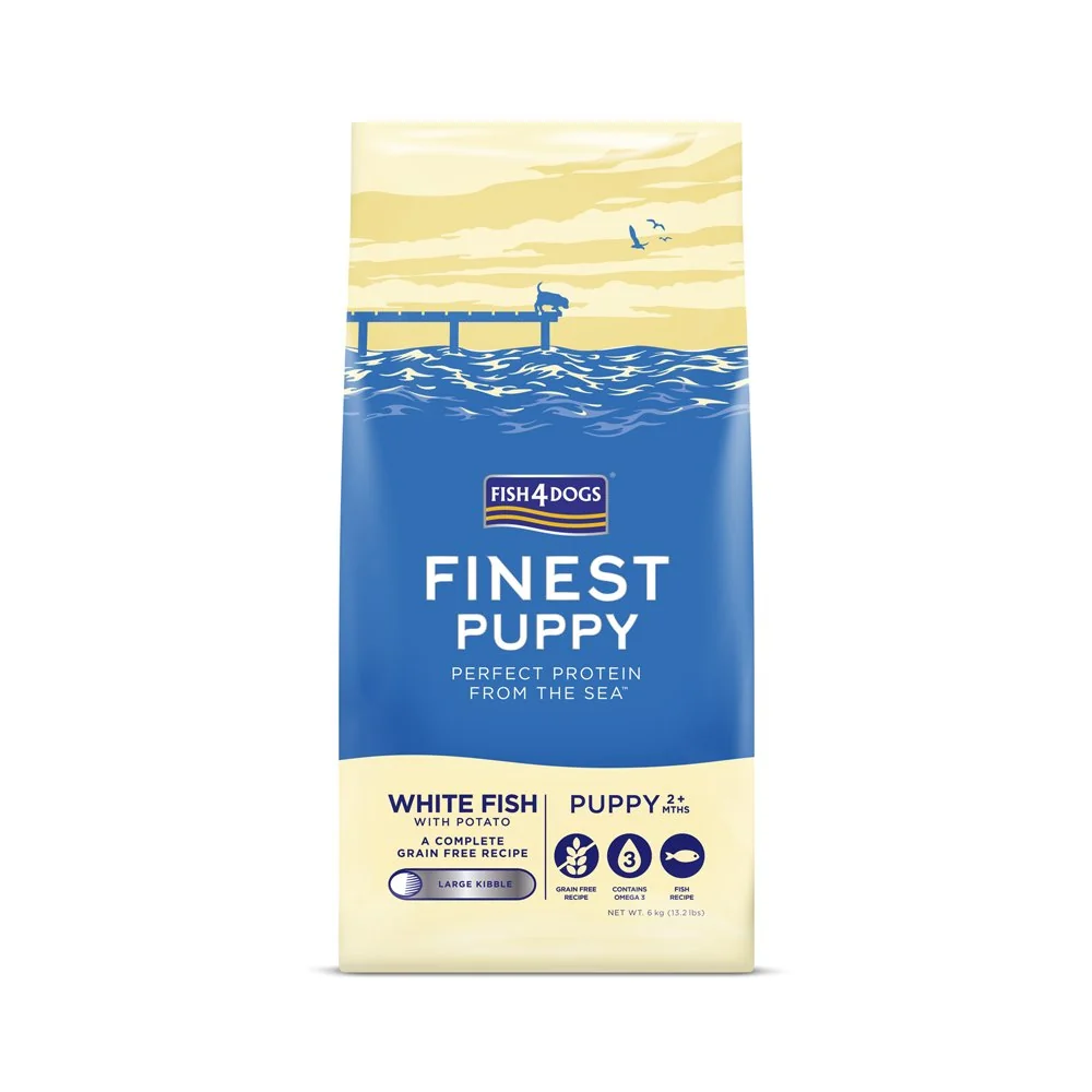 Fish4Dogs Granule velké pro štěňátka Finest bílá ryba s bramborami 6 kg, 2m+