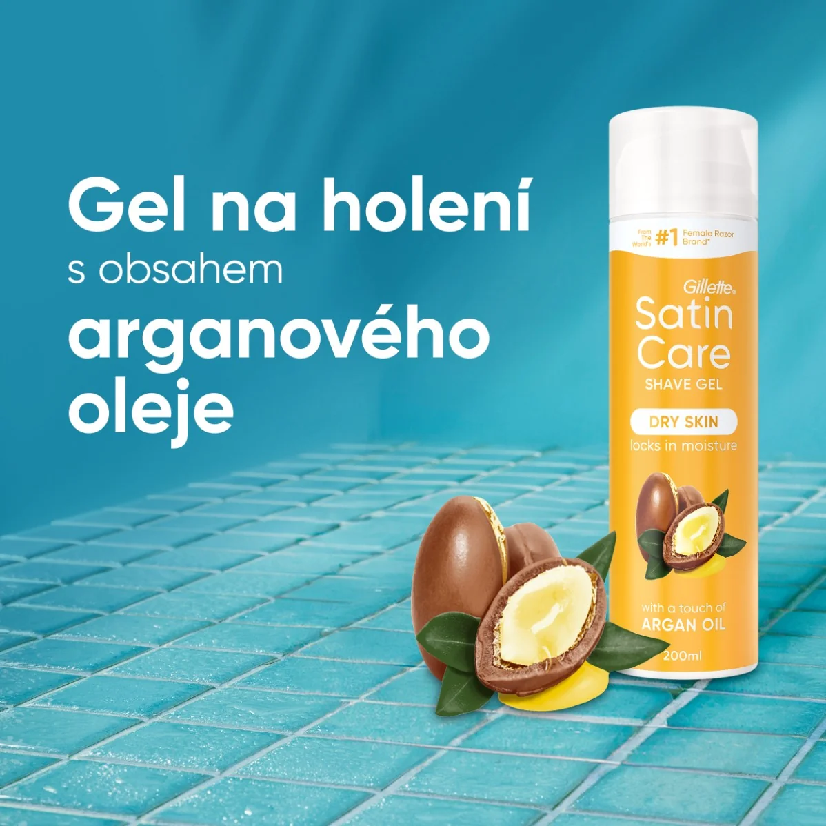 Gillette Venus Satin Care gel na holení s arganovým olejem 200 ml