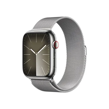 Apple Watch S9 Cellular 45 mm Milanese loop smart hodinky Silver