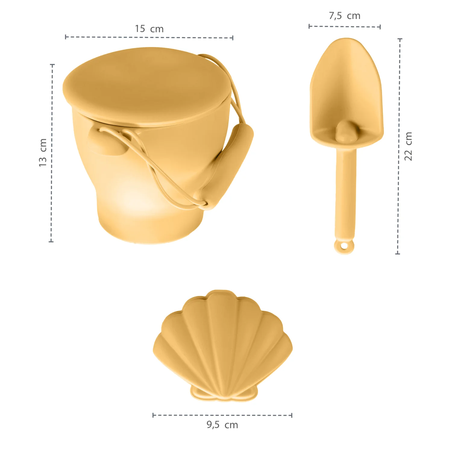 Zopa Silikonový set na písek, Mustard Yellow 3