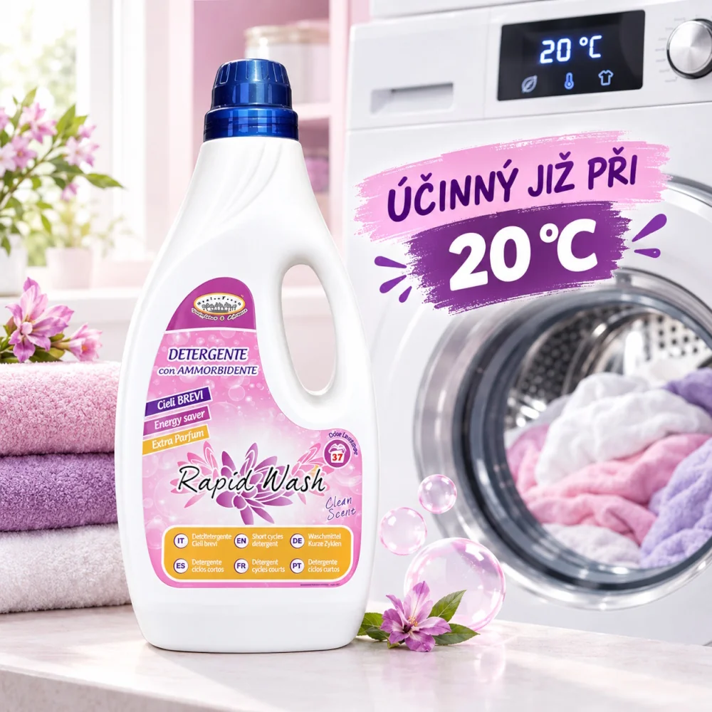 HygienFresh Rapid Wash Clean Sense 4v1 prací gel na krátké prací cykly s aviváží 1,5 l