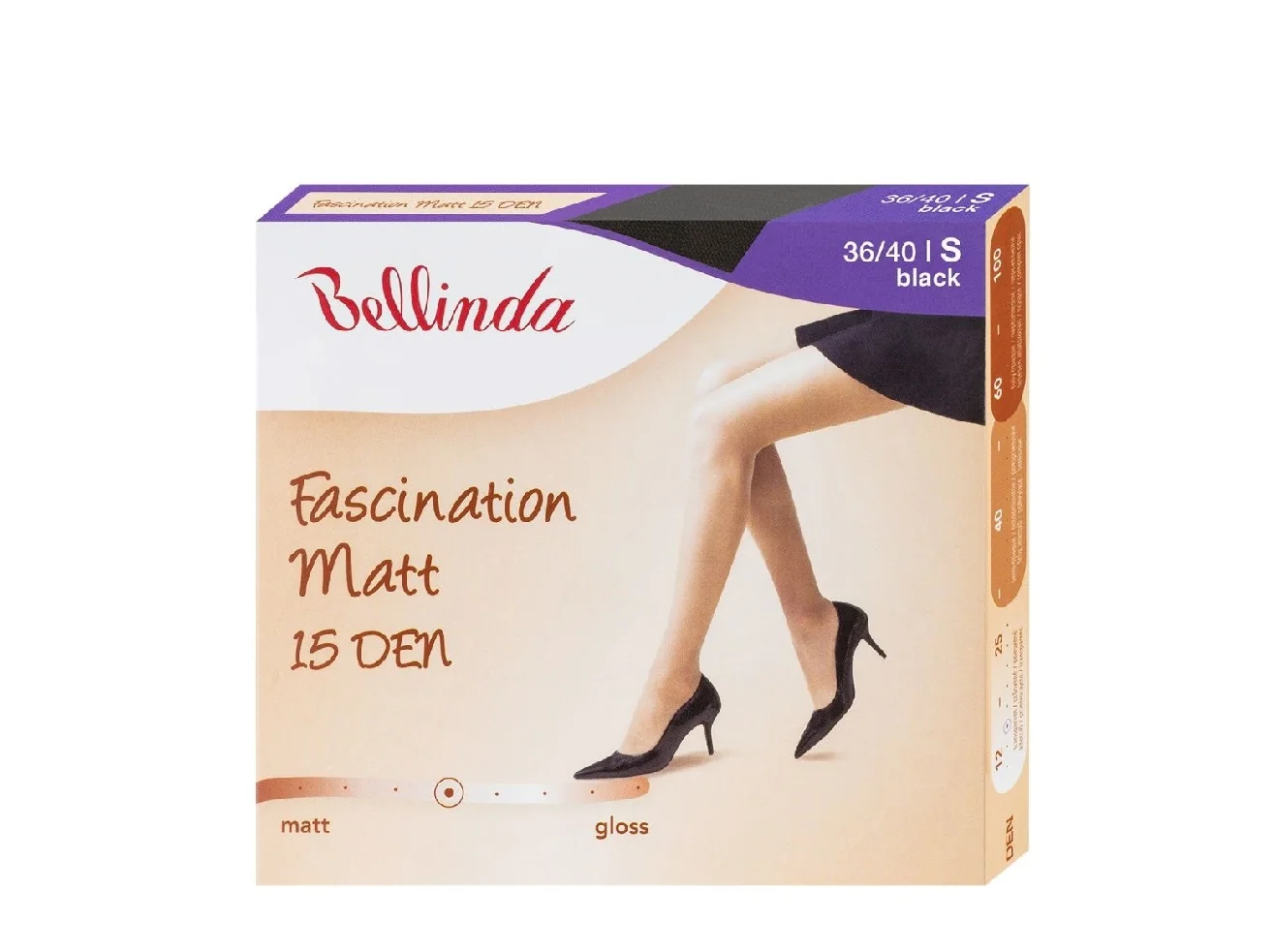 Bellinda Fascination Matt 15 DEN vel. S punčochové kalhoty černé
