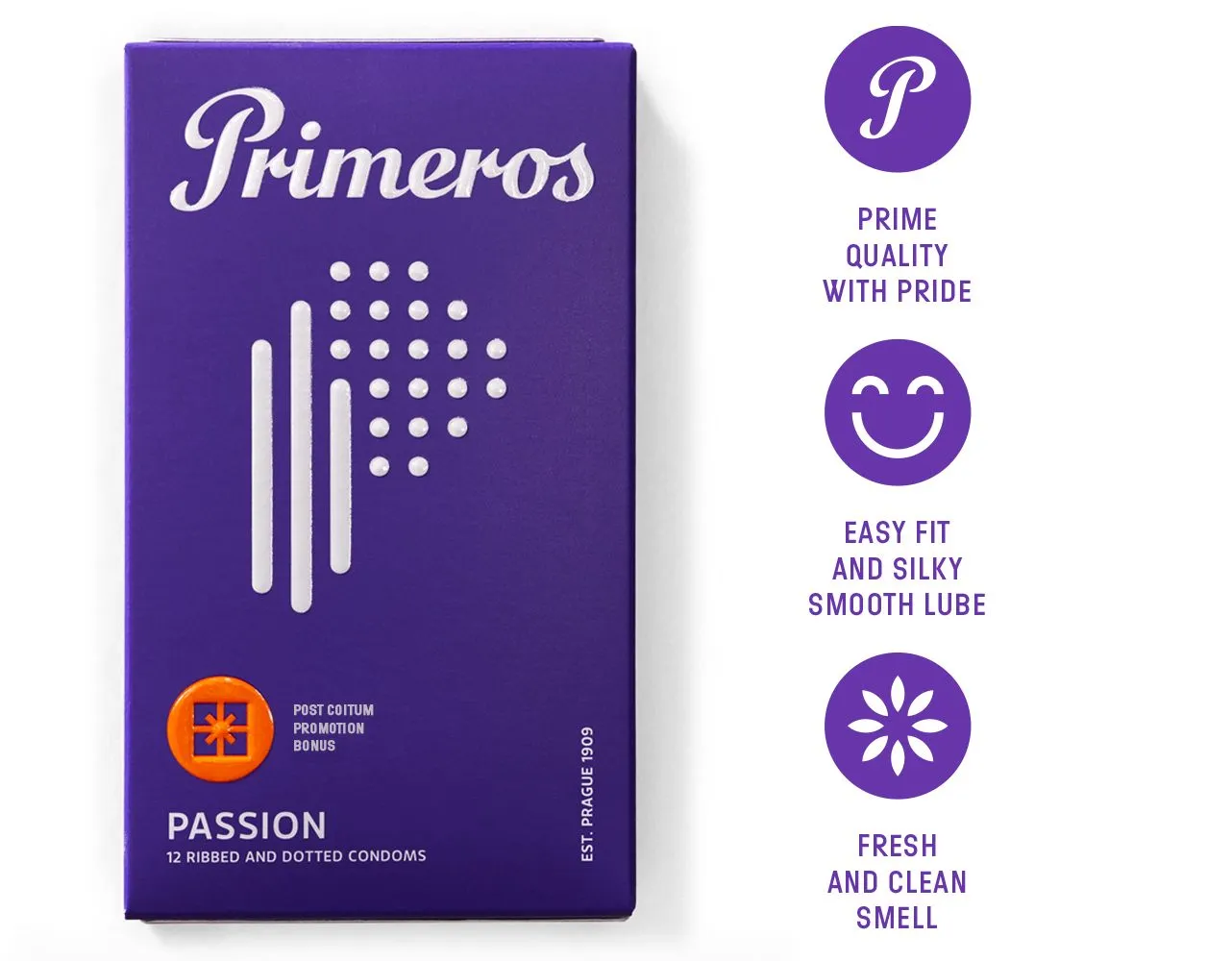 Primeros Passion kondomy s vroubky a výčnělky 12 ks
