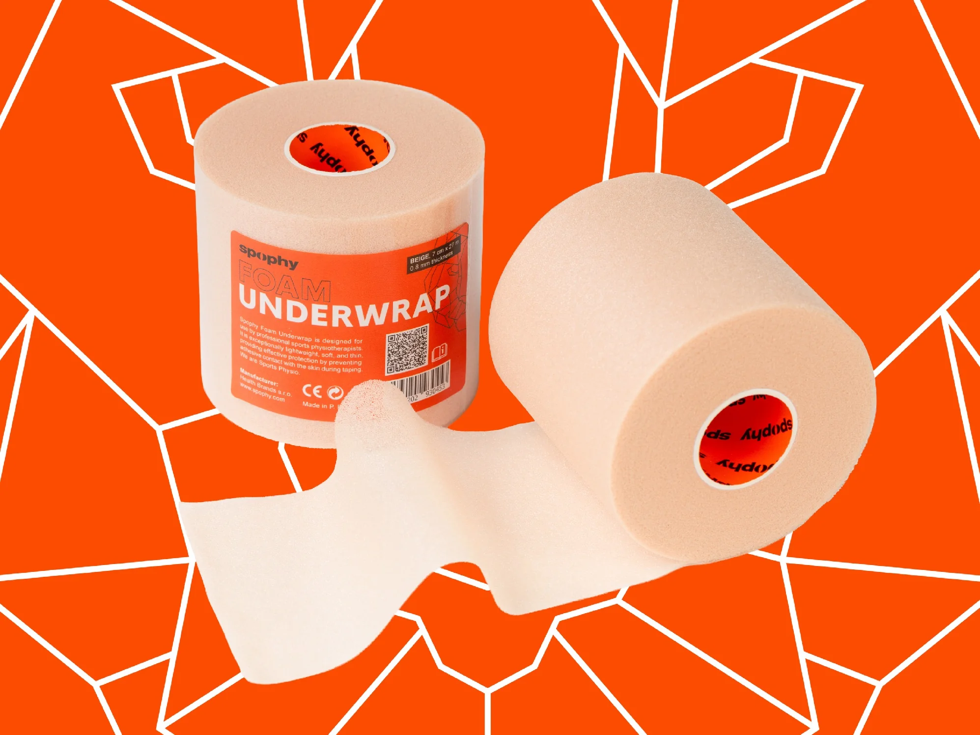 Spophy Foam Underwrap Beige, podtejpovací molitanová páska béžová 7cm x 27 m, 48 ks