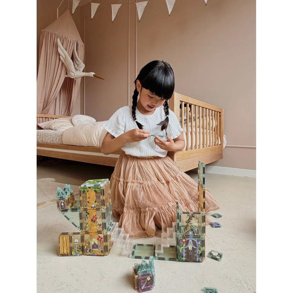 Cleverclixx Magnetická stavebnice Magic Forest Pack Pastel - 65 ks