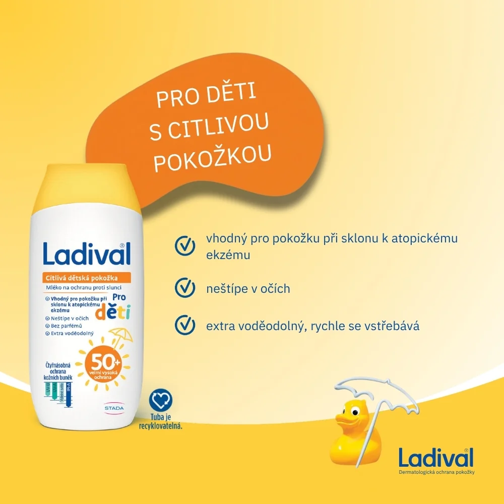 Ladival Dětská citlivá pokožka OF50+ mléko 200 ml