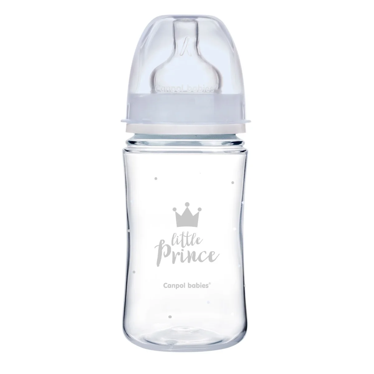 Canpol babies Dárková sada Little Prince 6–18m, lahvička, dudlíky, řetízek + taška zdarma