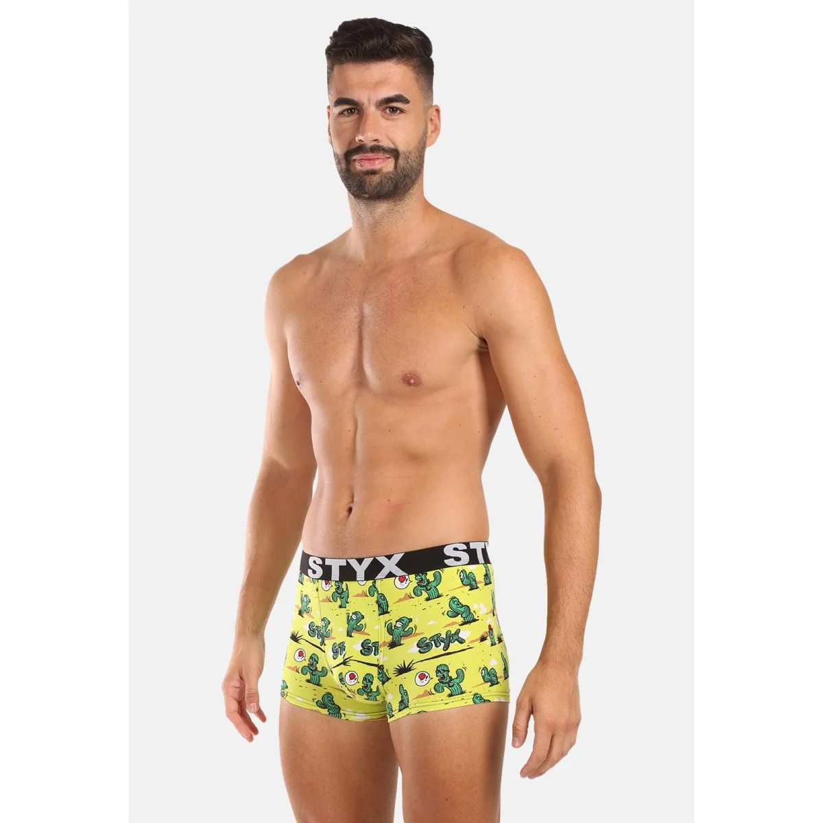 Styx Pánské boxerky art sportovní guma kaktusy (G1351) M