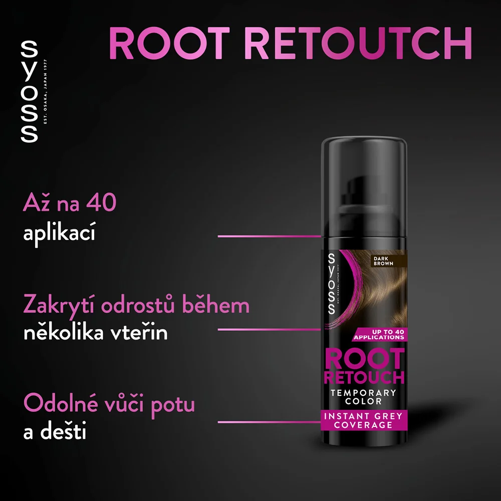 Syoss Root Retoucher Sprej na odrosty tmavě hnědý 120 ml
