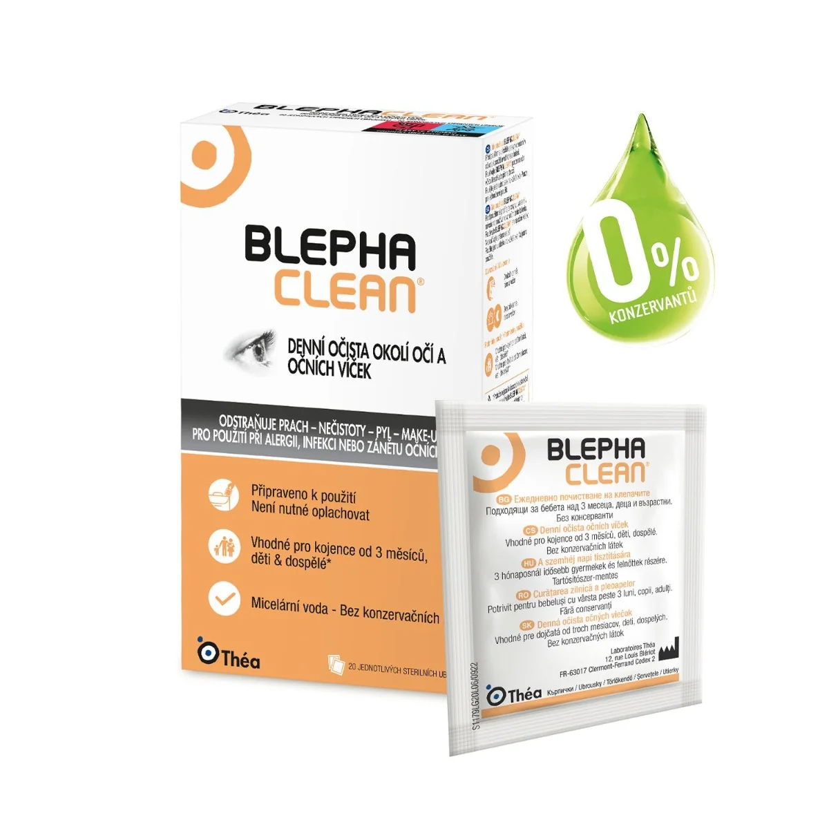 Blephaclean Hygiena očního víčka sterilní tampony 20 ks