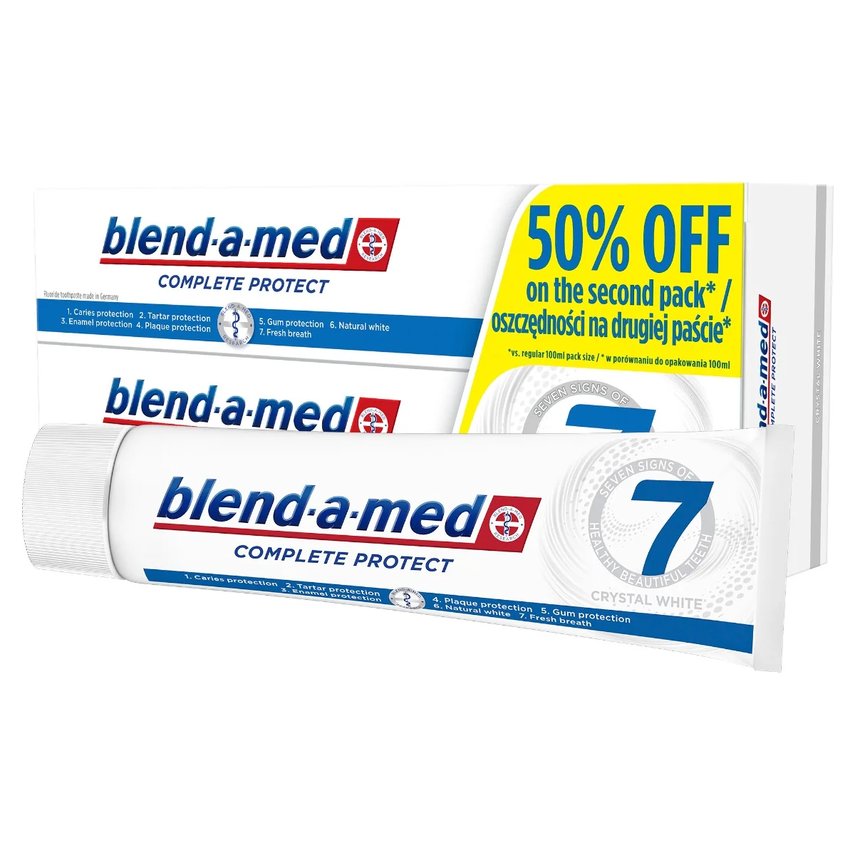 Blend-a-med Complete Crystal White zubní pasta 2x100 ml