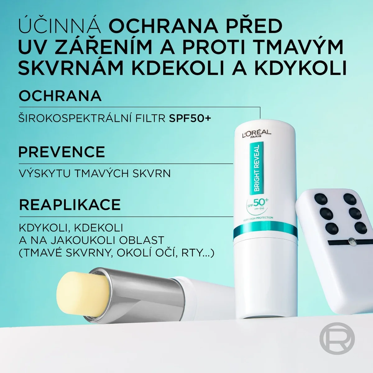Loréal Paris Bright Reveal Denní UV tyčinka SPF50+ 9 ml