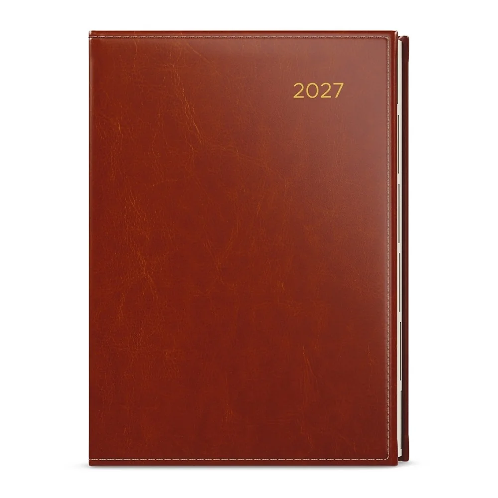 Baloušek Ctirad s výsekem Premier denní diář 2027, hnědý, A5 14,3 × 20,5 cm
