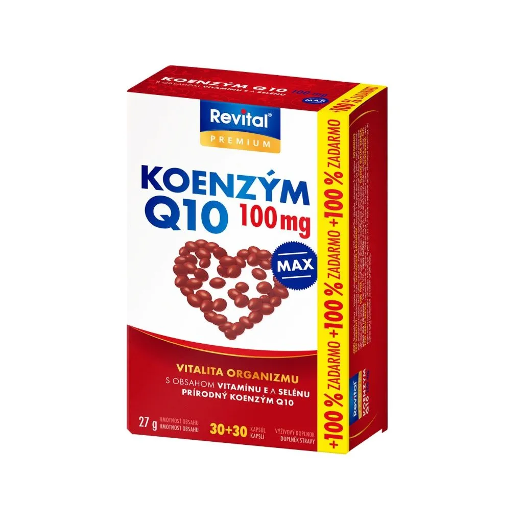 Revital Koenzym Q10 100 mg + vitamin E + selen 30+30 kapslí