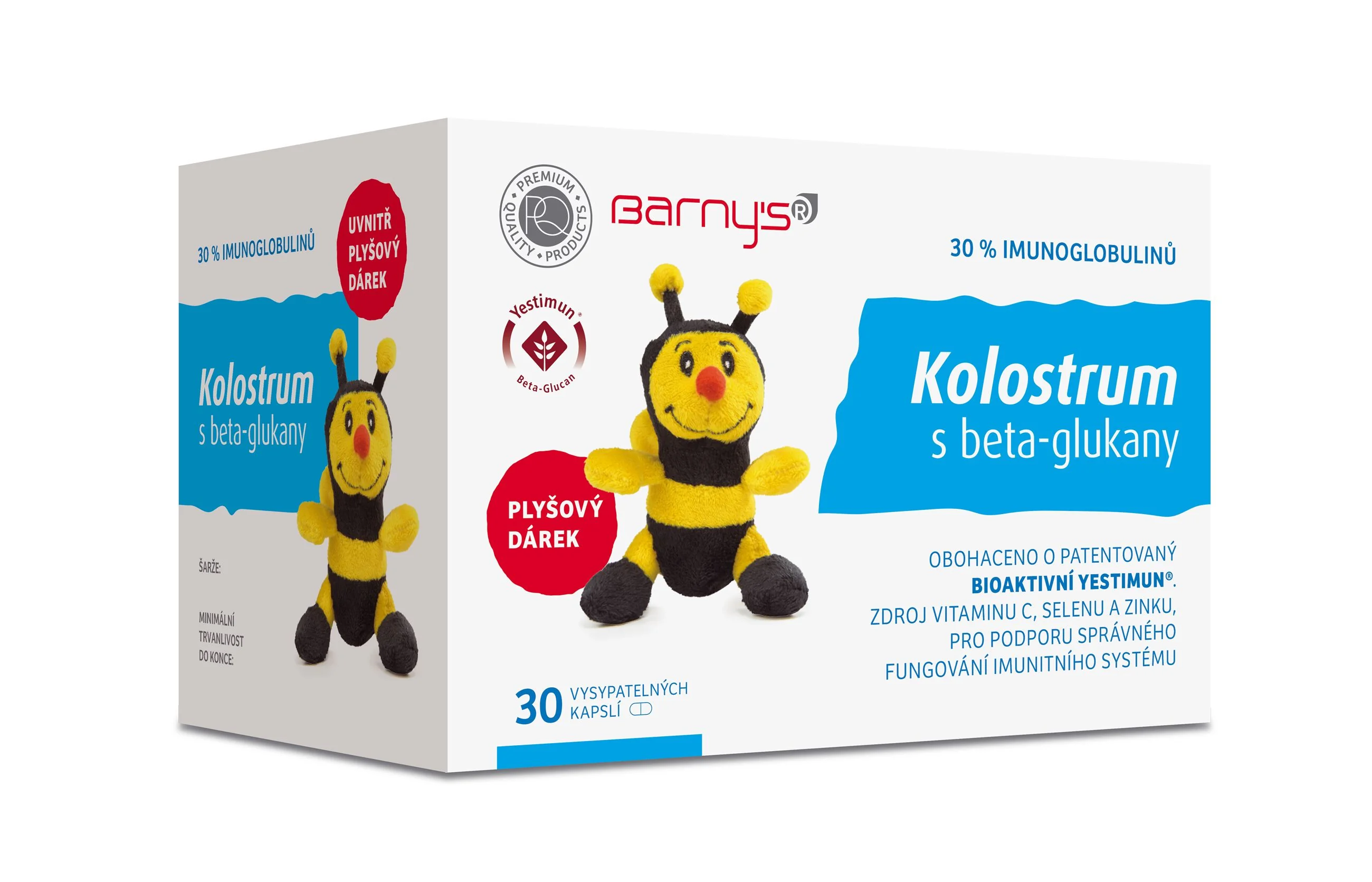 Barny´s Kolostrum s beta-glukany 30 kapslí + dárek