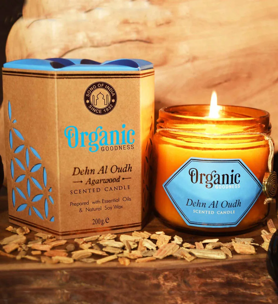 Song of India Vonná svíčka Organic Goodness - Dehn Al Oudh Agarwood
