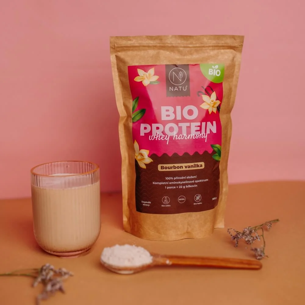 NATU Whey Harmony Grass-fed protein Bourbon vanilka BIO 385 g