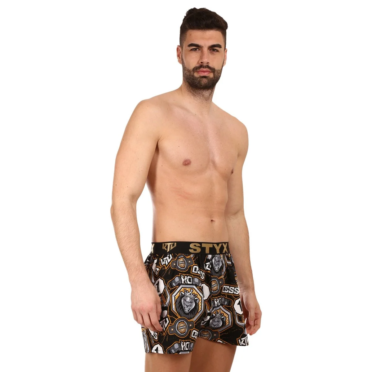 Styx Pánské trenky art / KTV sportovní guma - černá guma (BTC1655) S