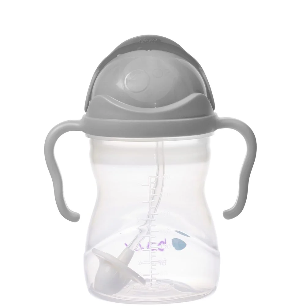 B.BOX Hrneček s brčkem - šedý 240 ml