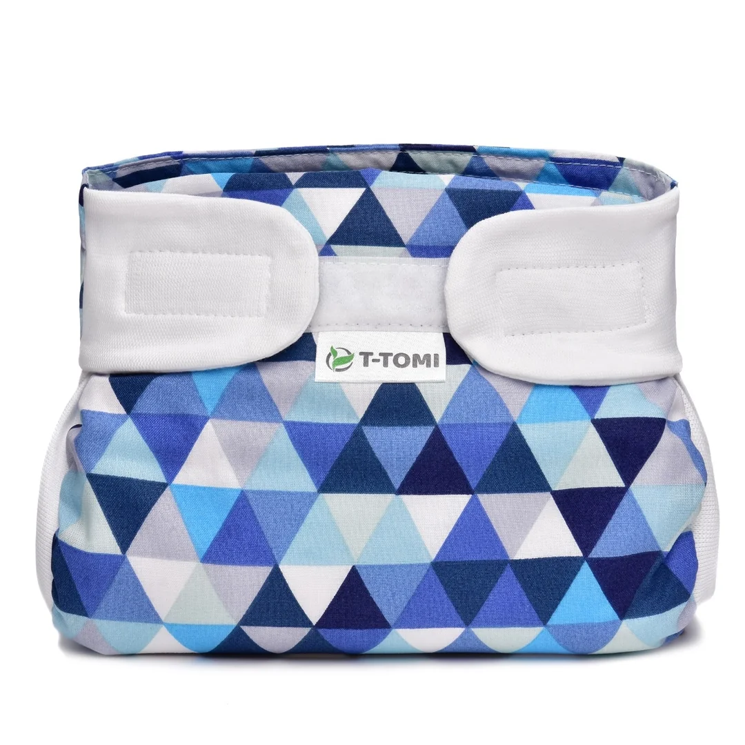 T-tomi Ortopedické abdukční kalhotky - suchý zip Blue triangles (5-9kg)