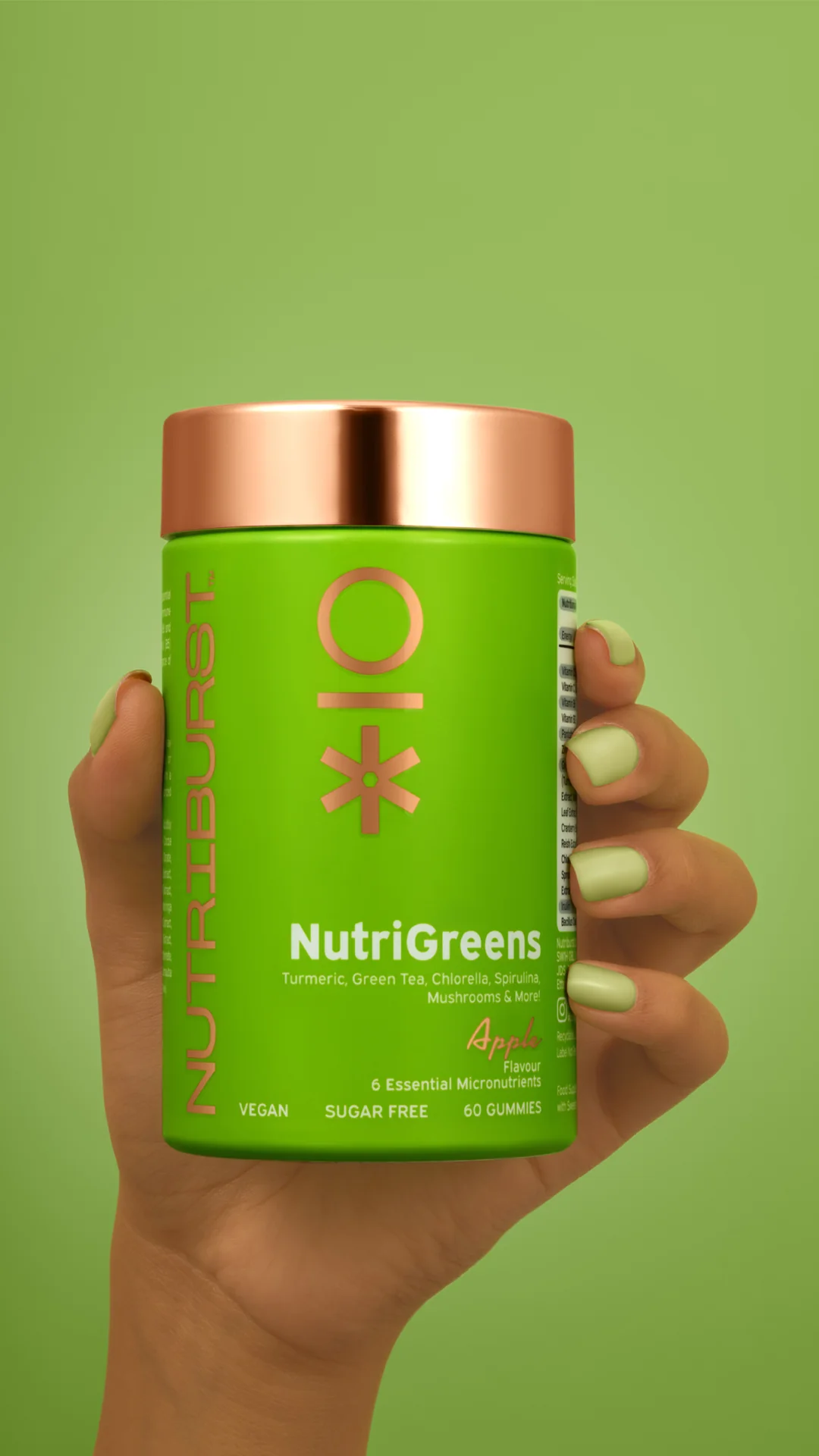 Nutriburst Premium NutriGreens gummies se superpotravinami a antioxidanty 60 ks jablko